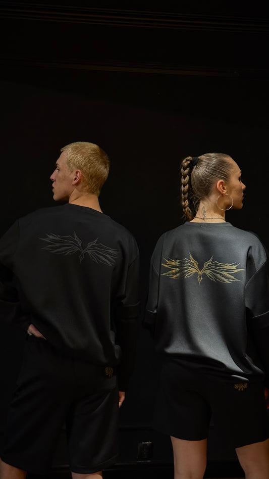 Black WINGS Crewneck